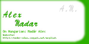 alex madar business card