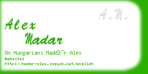 alex madar business card